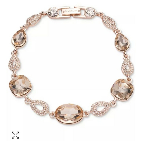 GIVENCHY ROSE GOLD_TONE BRACELET GIVENCHY  ROSE_ GOLD TONE CRYSTAL PEARL - Picture 6 of 7